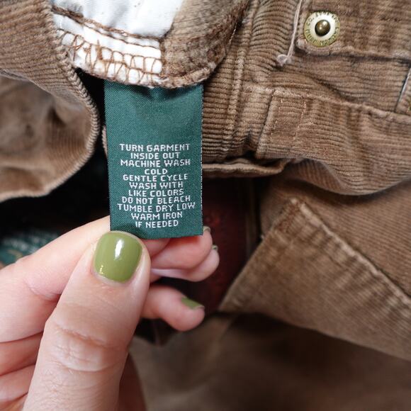 Ralph Lauren Pants Womens 2 Petite Corduroy Classic Straight Brown Mid Rise - Picture 7 of 10